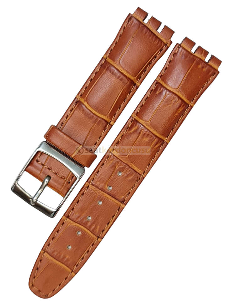 Swatch Ygs Uyumlu 17mm Taba Deri Saat kordonu