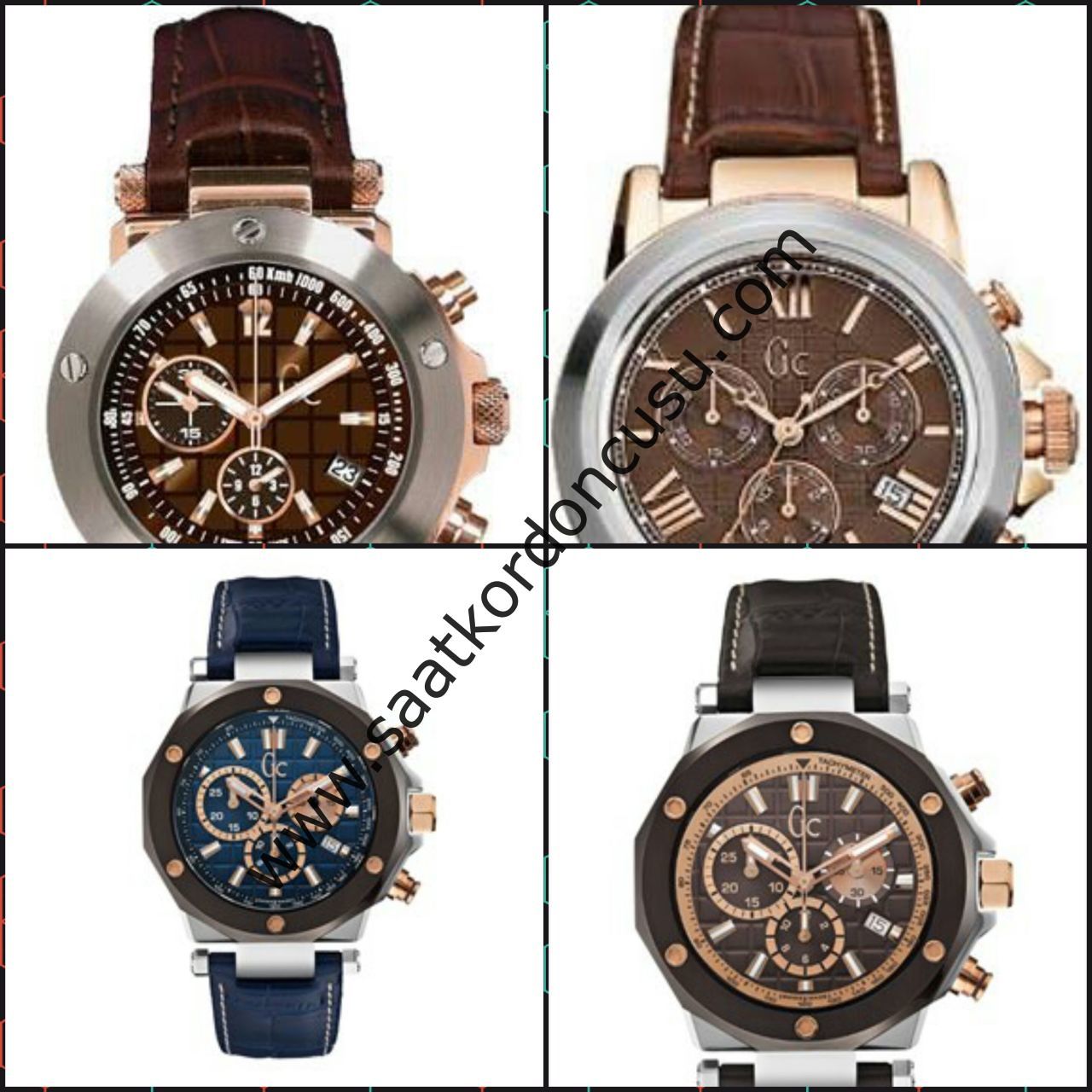 Guess Collection Uyumlu Taba renk 22mm Deri Kordon