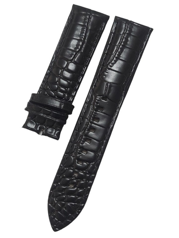 Emporio Armani AR0405 Uyumlu Siyah Deri Saat Kordonu