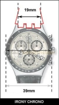 Swatch Ycs Modeli 19mm Desensiz Siyah Saat Deri Kordonu