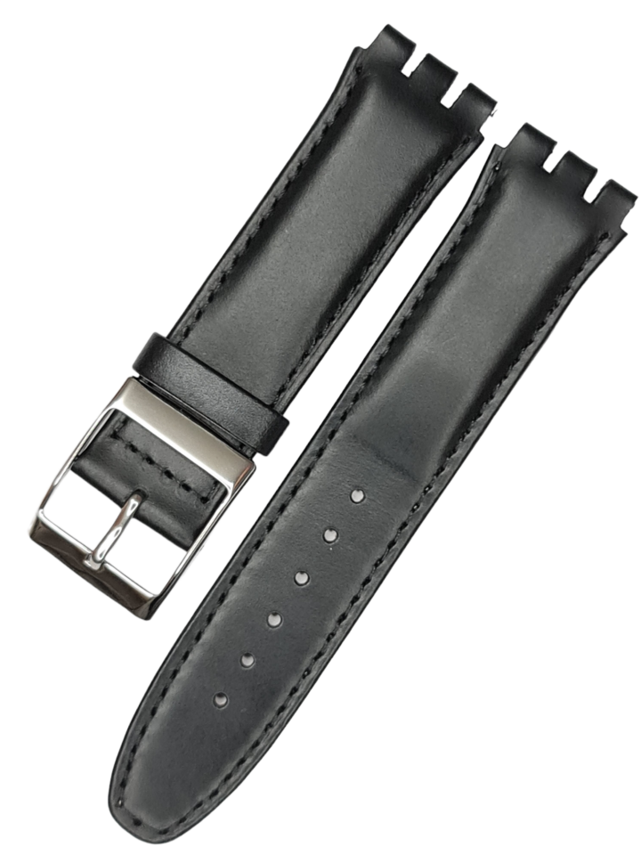 Swatch Ycs Modeli 19mm Desensiz Siyah Saat Deri Kordonu