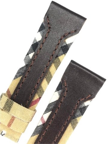 Burberry Uyumlu 20mm Kahverenk Deri Saat Kordonu