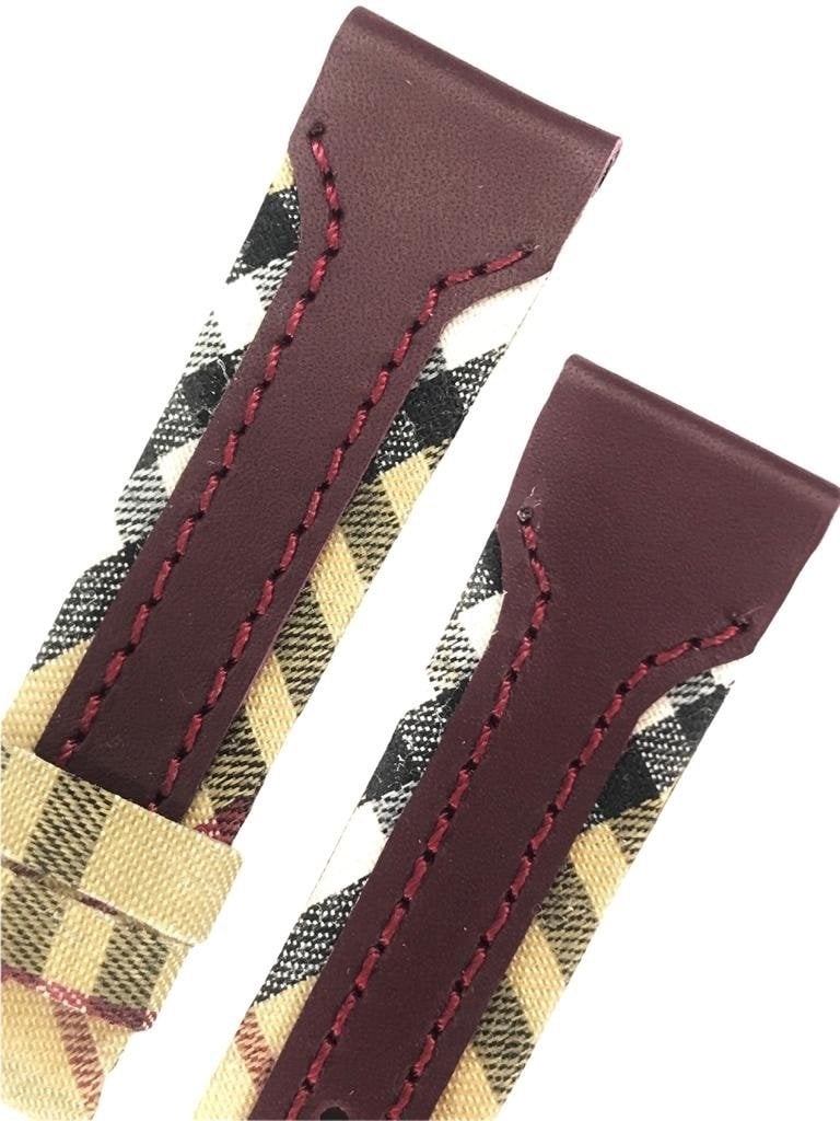 Burberry Uyumlu 20mm Bordo Deri Saat Kordonu