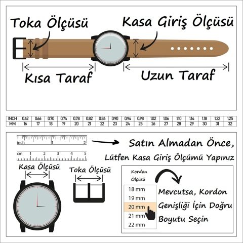 Burberry Uyumlu 18mm Siyah Deri Saat Kordonu