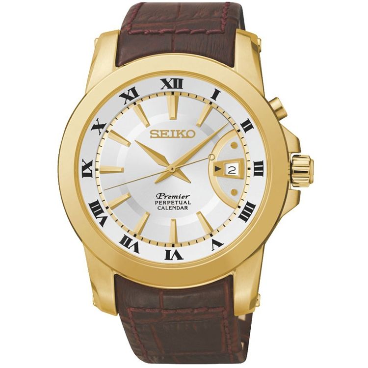 Seiko Premier snq144p1 Uyumlu Kahverenk Deri Saat Kordonu