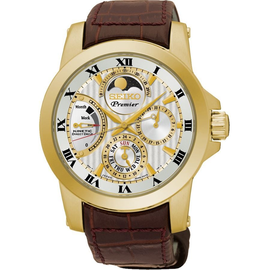 Seiko Premier srx014p1 Uyumlu Kahverenk Deri Saat Kordonu