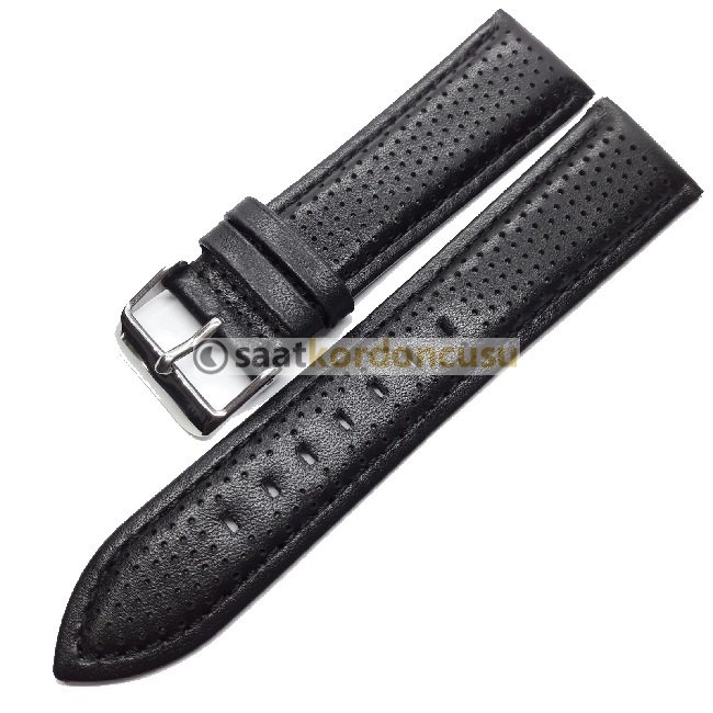 Emporio Armani Uyumlu 22mm Siyah Deri Saat Kordonu