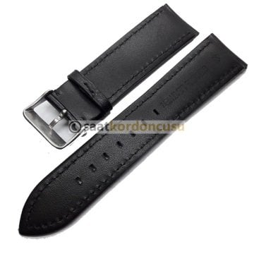Emporio Armani Uyumlu 22mm Siyah Deri Saat Kordonu