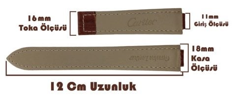 Cartier Ballons Uyumlu 18 mm Deri Saat Kordon