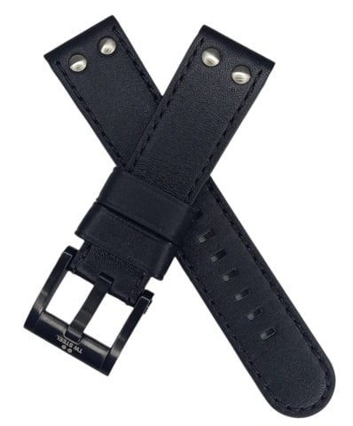 Tw Steell 22mm Puntolu Siyah Deri Kordon