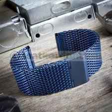 Hasır Örgü Lacivert Metal Saat Kordonu